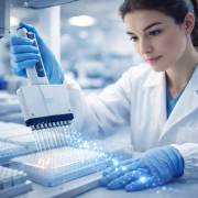 Scientist Performing SIRT2 Inhibitor Assays in the Lab