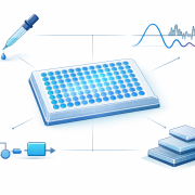 Microplate reagent analysis and workflow infographic